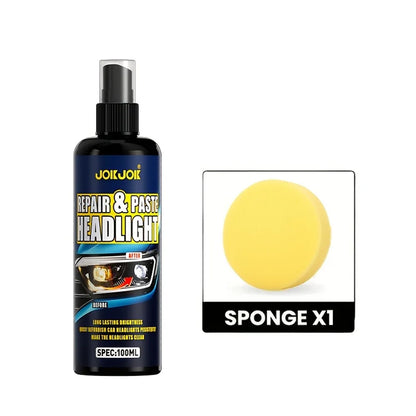 100 ml strålkastarrestaureringsspray för bilar - Effektiv reparation och polering, långvarig klarhet, perfekt för bilbelysning