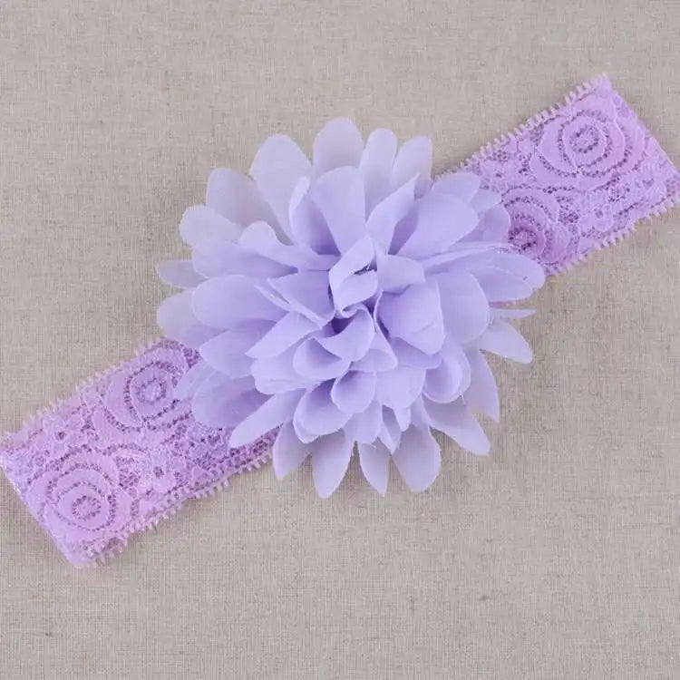 Babyhårband Flickor Chiffong Blomma Blommig Bandage Nyfödd Huvudbonad Spädbarn Barn Småbarn Hårtillbehör Fotograferingsrekvisita