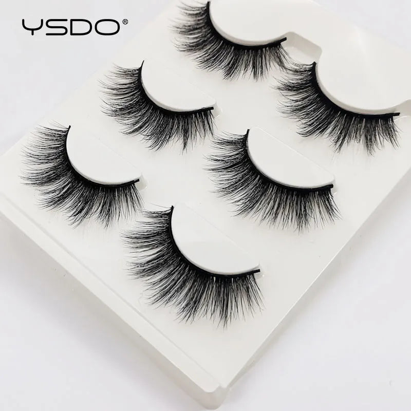 YSDO Halvögonfransar 3/10 par Naturliga Hela Lösögonfransar 3D-Fransar Kattögonfransar Lösögonfransförlängning Faux Cils Makeupverktyg