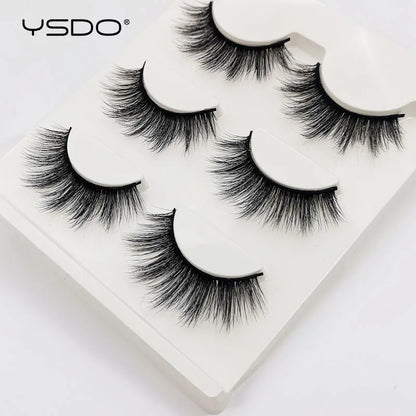 YSDO Halvögonfransar 3/10 par Naturliga Hela Lösögonfransar 3D-Fransar Kattögonfransar Lösögonfransförlängning Faux Cils Makeupverktyg