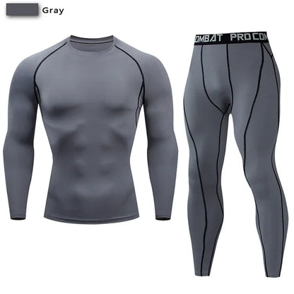2 st. herr kompressions sportkläder elastiska träningsset yoga träningskläder jogging fitnesskläder träningsoverall byxor sport