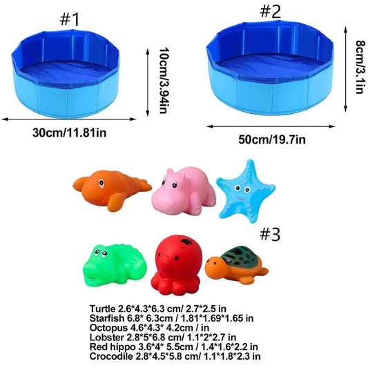 Hopfällbar kattpoolleksak Lekvattenbadkar för hundar och katter Sommarsvalt husdjursrengöringsbassäng med sköldpadda och sjöstjärna, bläckfiskdesign