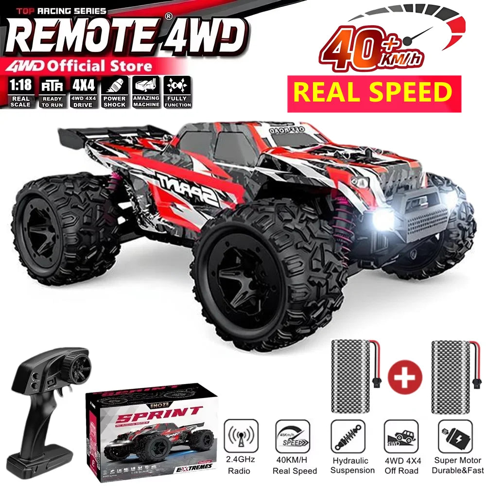 Fjärrstyrd bil 4x4 terränggående monstertruck terrängstyrda bilar 40 km/h höghastighets 4WD elfordon leksakspresent till barn vuxen