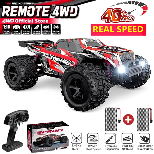 Fjärrstyrd bil 4x4 terränggående monstertruck terrängstyrda bilar 40 km/h höghastighets 4WD elfordon leksakspresent till barn vuxen