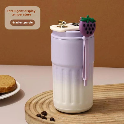 450 ml rostfritt stål termosvattenflaska LED-temperaturdisplay kaffekopp håller kallt och värmer termosmugg resevakuum