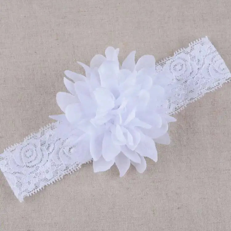 Babyhårband Flickor Chiffong Blomma Blommig Bandage Nyfödd Huvudbonad Spädbarn Barn Småbarn Hårtillbehör Fotograferingsrekvisita