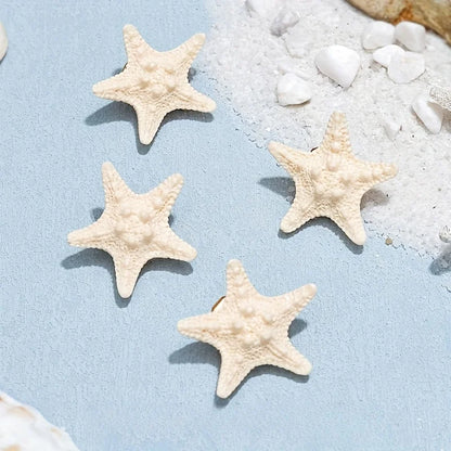 Set med 4 eleganta sjöstjärnhårspännen - Bohemiska sjöjungfrusvanstillbehör i harts, perfekta för strand- och havstemafester