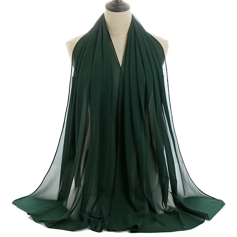 Ramadan Islamisk Instant Bubble Chiffong Sjal Halsduk Dam Huvudbonad Kvinnor Hijabs Halsdukar Bufandas Muslimsk Slöja Hijab Snood 180*70cm