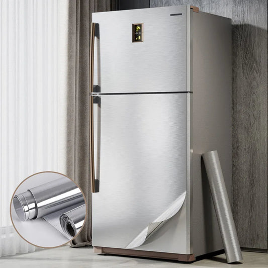 Brandsäkra Vattentäta Väggklistermärken 40cm Modern Köksbänkskiva Självhäftande Väggtapet Kylskåp Aluminiumfolie Mögelskyddande