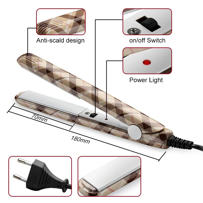 Färgglad Mini Hårrätare Ny Keramisk Plattång Curling Waves Bärbar Torr Hårkrullare För Kvinnors Salong Hårstylingverktyg