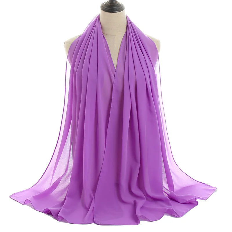 Ramadan Islamisk Instant Bubble Chiffong Sjal Halsduk Dam Huvudbonad Kvinnor Hijabs Halsdukar Bufandas Muslimsk Slöja Hijab Snood 180*70cm