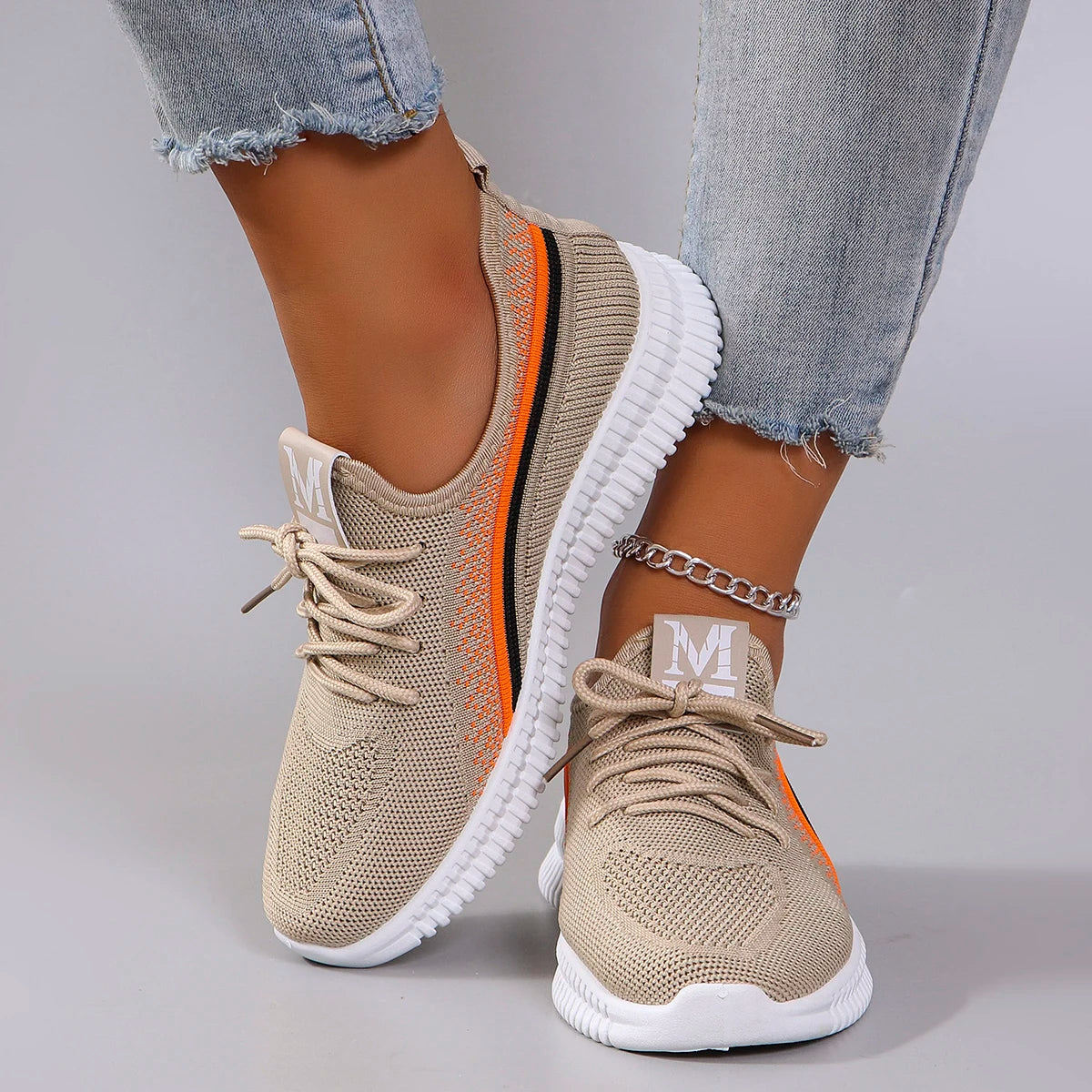 Damskor med ventilerande platta nät, sommarskor, damskor, vardagssneakers, fri frakt