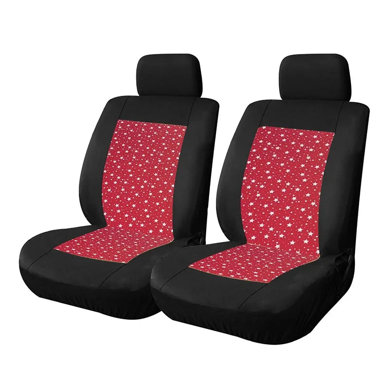 2 st. moderiktigt färgtryck universellt bilsätesöverdrag tvättbart andningsbart tyg sätesskydd trendigt bilinteriör män kvinnor