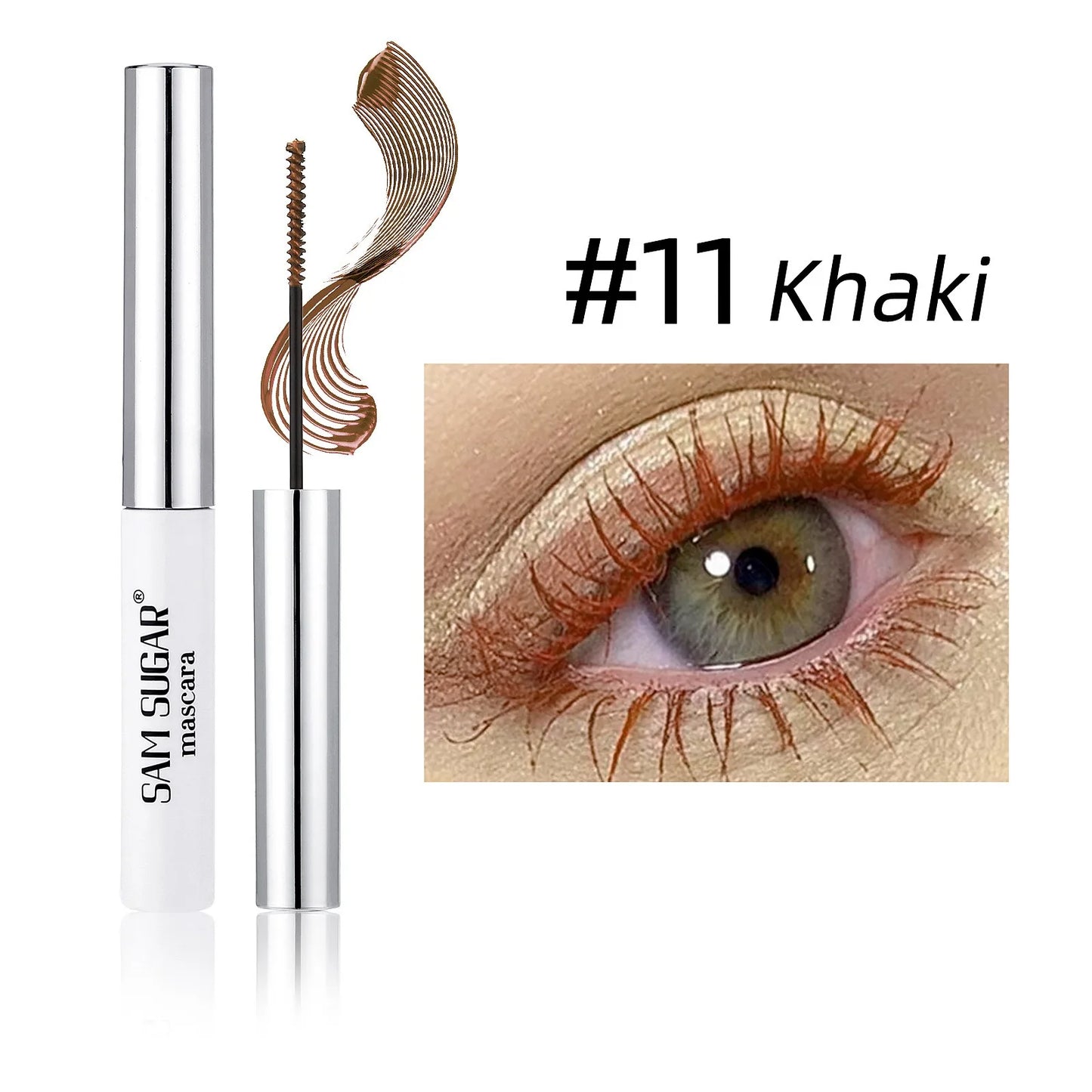 Silkesfibermascara Färgglad Ultrafin Borste Förlänger Ögonfransar Vattentät Varaktig Snabbtorkande Grön Rosa Böjande Mascara Makeup