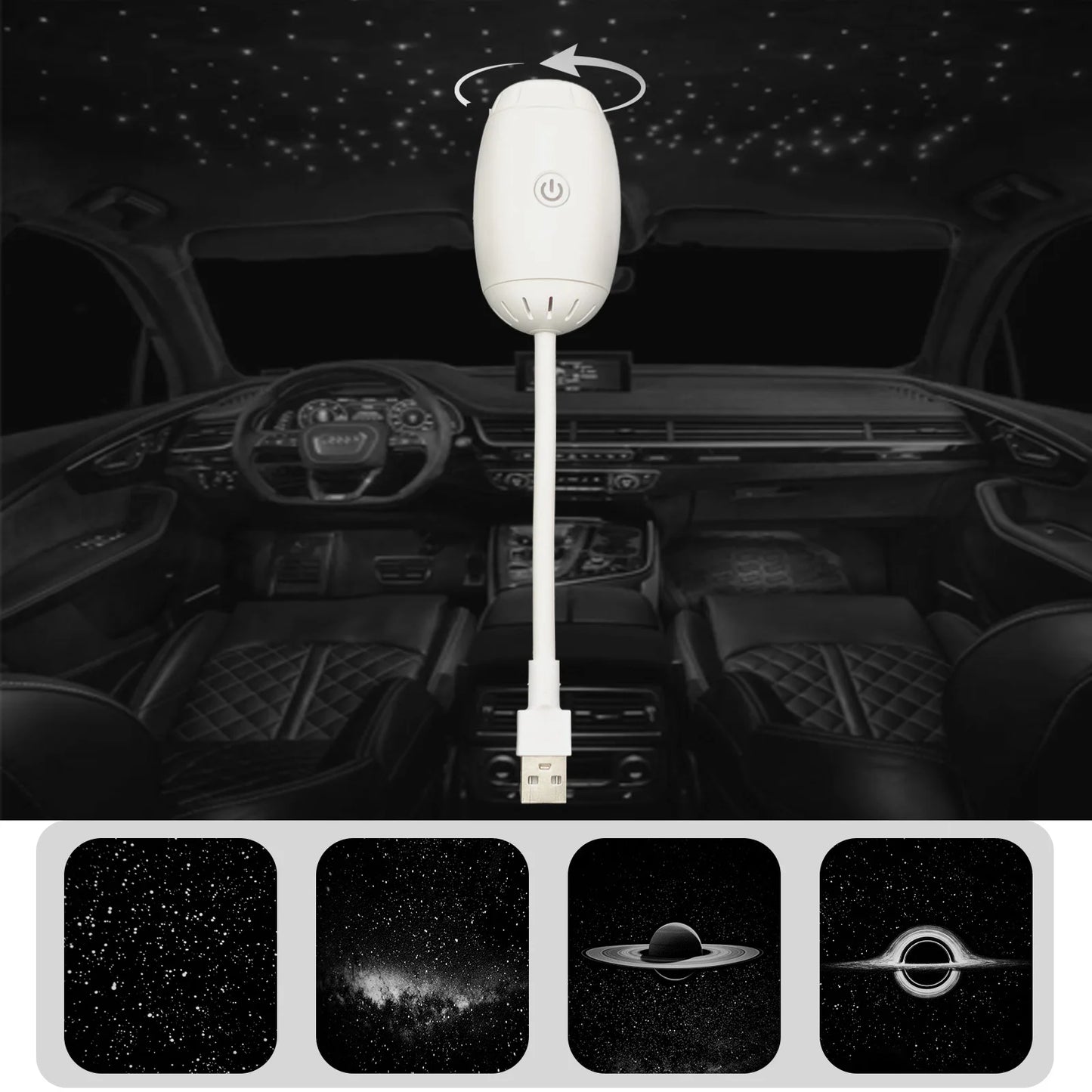 Mini USB-stjärnhimmelsprojektor med atmosfär vidvinkeldisplay för taket stjärnhimmel för spelrumsbelysning rumsdekoration väggpresent