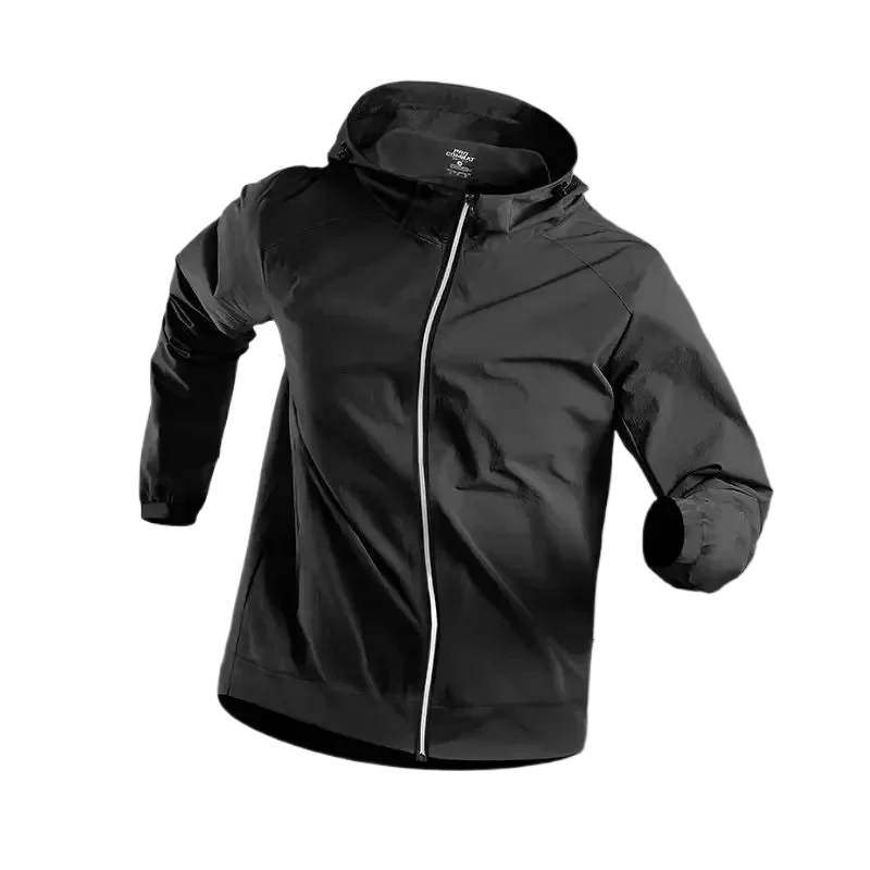 Herr Löparjackor Gym Dragkedja Huva Sportjacka Jogging Träning Fitness Sweatshirt Casual Löpning Sportkläder