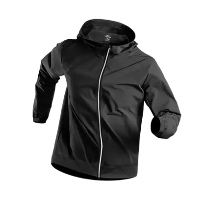 Herr Löparjackor Gym Dragkedja Huva Sportjacka Jogging Träning Fitness Sweatshirt Casual Löpning Sportkläder