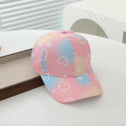 Sommar Barn Basebollkeps Mode Tie-dye Tryck Snapback Hatt För Barn Flickor Utomhus Streetwear Justerbar Ankplös Keps