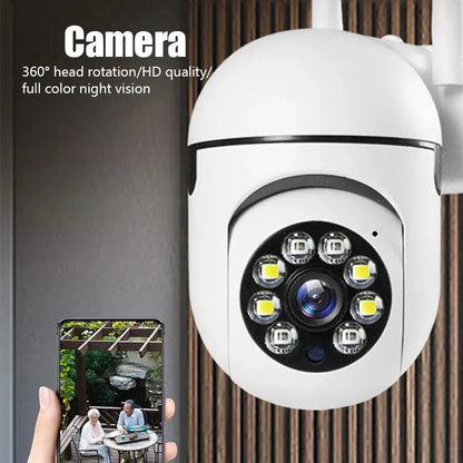 A7 Trådlös Övervakningskamera 360 graders intercom 1080P Hemsäkerhetskamera Fjärrstyrd HD Nattseende Kamera Monitor Smart Hem