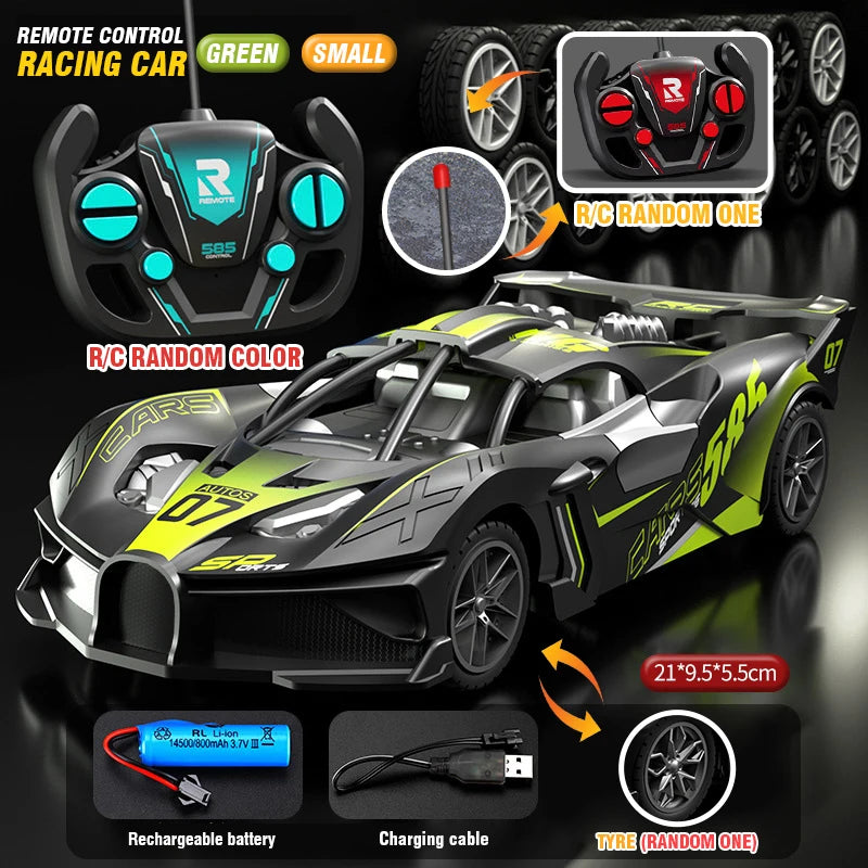 Rc-bil 4-kanalig höghastighets fjärrstyrd driftbil racingbil elektrisk sportbil leksaksmodellleksaker för pojkar barn födelsedagspresent