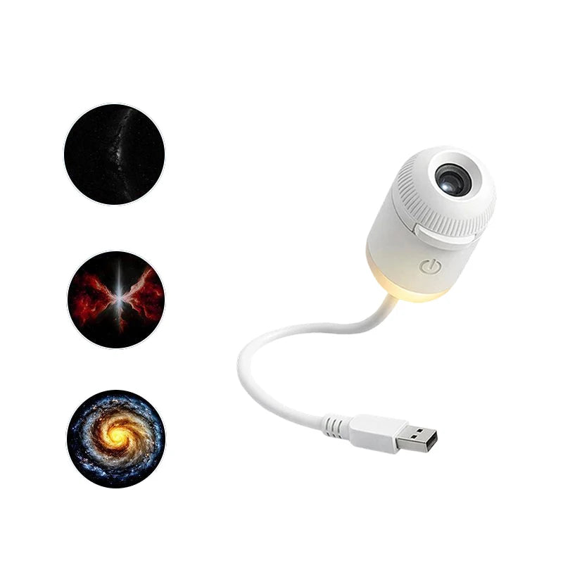 Mini Starry Sky Projektorlampa USB Bärbar Galax Nattlampa För Sovrum Sömn Atmosfär Dekor Gåva