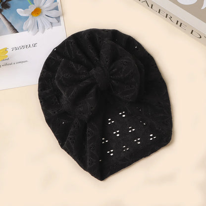Dubbelskiktad mjuk stickad nyfödd mössa stor rosett ihålig utan brätte spädbarn flickor pullover mössa baby foto rekvisita huvudmössa