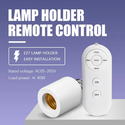 E27 skruvfjärrkontroll lamphuvud intelligent timer AC85-265V lamphållare 5-växlad timerbrytare LED-lamphållare miljö