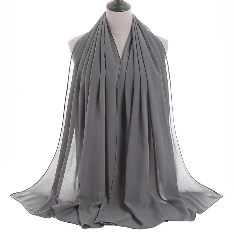 Ramadan Islamisk Instant Bubble Chiffong Sjal Halsduk Dam Huvudbonad Kvinnor Hijabs Halsdukar Bufandas Muslimsk Slöja Hijab Snood 180*70cm