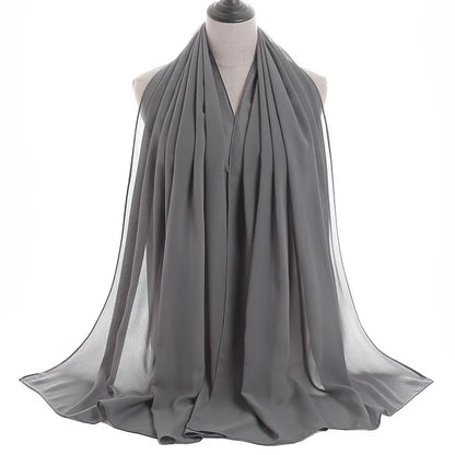 Ramadan Islamisk Instant Bubble Chiffong Sjal Halsduk Dam Huvudbonad Kvinnor Hijabs Halsdukar Bufandas Muslimsk Slöja Hijab Snood 180*70cm