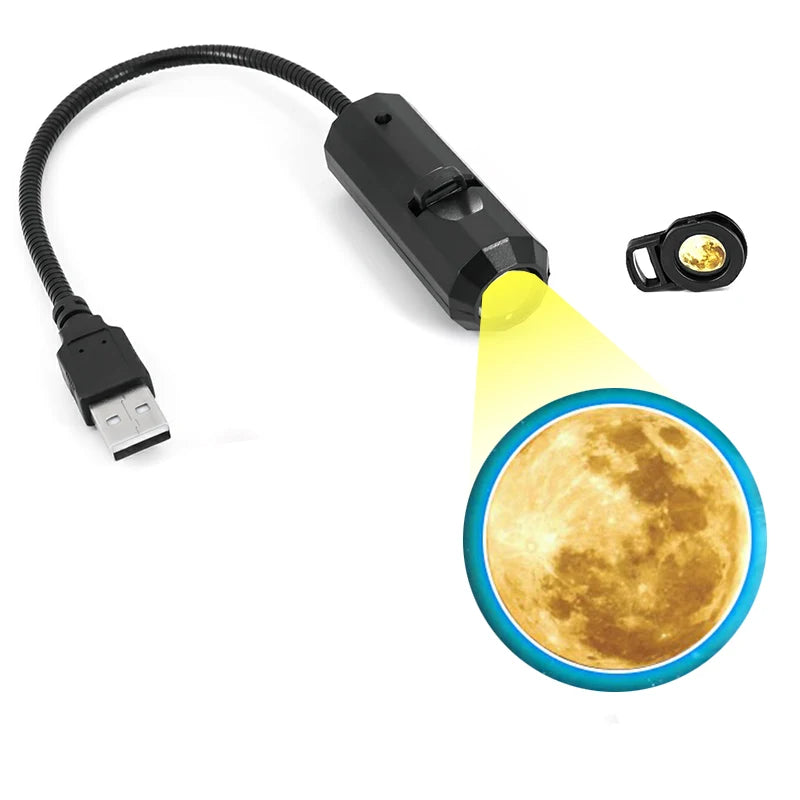 Nyaste Mini USB Månljus Projektor Led Globe Star Galaxy Lampa Nattbelysning för Hem Atmosfär Belysning Rumsdekor Väggpresent
