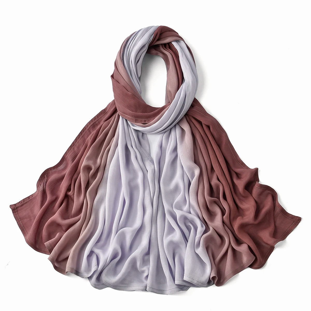 Gradient Rayon Modal Hijabs Bomull Hijab Halsduk för Kvinnor Stora Storlekar Långa Sjalar Muslimsk Huvudduk Islamiska Huvudband 180*85cm