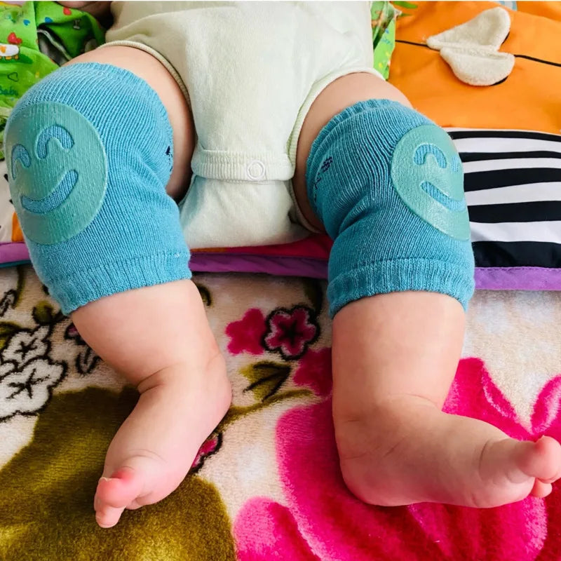 Babytillbehör Knäskydd Benvärmare Gaiter Leende Flicka Pojke Barn Krypande Armbåge Knäskydd Slips Småbarn Spädbarn Leggings Armbåge