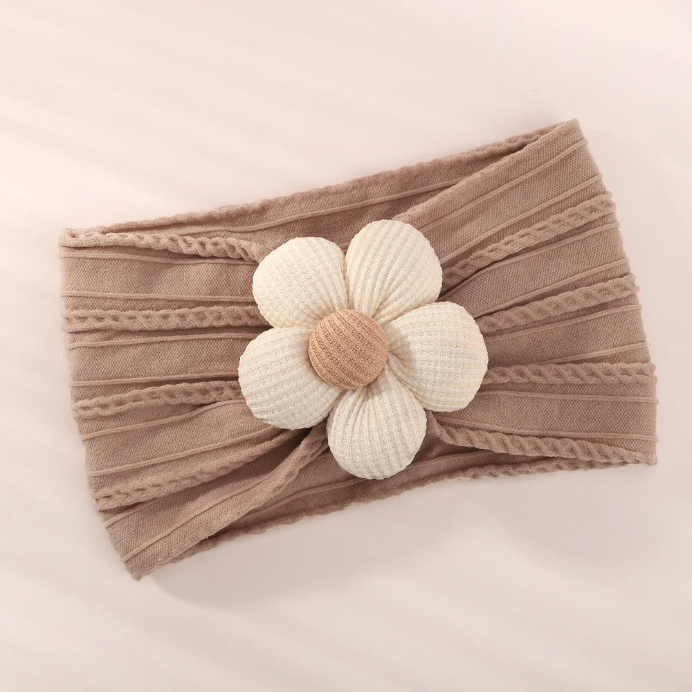 1 st baby nylon huvudduk astique lämplig nyfödd flicka blomma handgjort pannband elastiskt hårband turban småbarn håraccessoarer