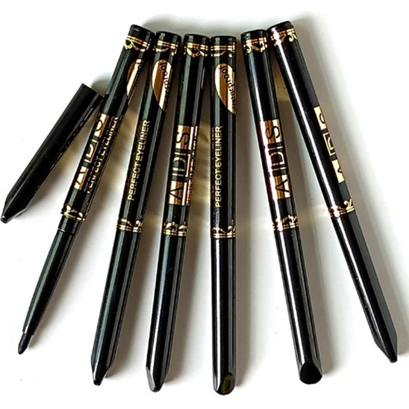 1/5/12 st långvariga svarta eyelinerpennor multifunktionell ögonskuggspenna rökig ögonmakeup ögonbryn eyelinerpenna sminkverktyg