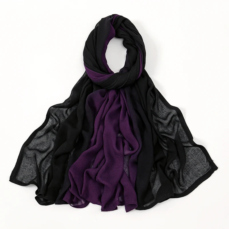 Gradient Rayon Modal Hijabs Bomull Hijab Halsduk för Kvinnor Stora Storlekar Långa Sjalar Muslimsk Huvudduk Islamiska Huvudband 180*85cm