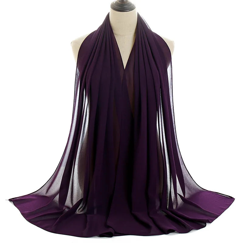 Ramadan Islamisk Instant Bubble Chiffong Sjal Halsduk Dam Huvudbonad Kvinnor Hijabs Halsdukar Bufandas Muslimsk Slöja Hijab Snood 180*70cm