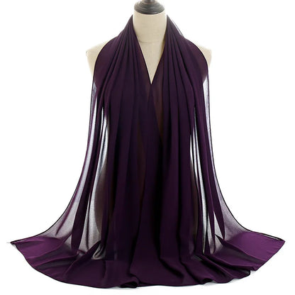Ramadan Islamisk Instant Bubble Chiffong Sjal Halsduk Dam Huvudbonad Kvinnor Hijabs Halsdukar Bufandas Muslimsk Slöja Hijab Snood 180*70cm