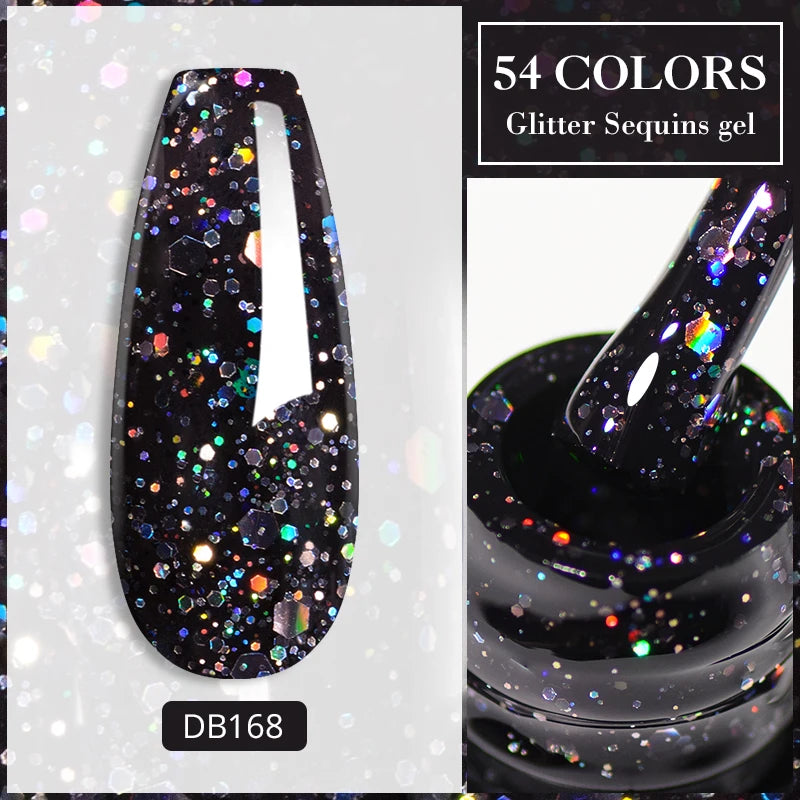 7ml Champagne Guld Silver Reflekterande Nagelgellack Glittrande Skinande Glitter Rosa Röd Nageltillbehör Semi-permanent Gellack