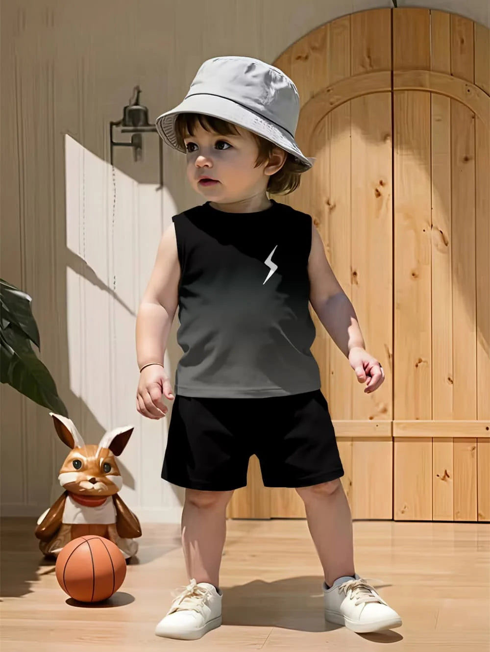 Children Sets Gradient Print Kids Clothes Boys Girls Vest Suit Summer Children's Clothes Baby Loose Shorts Tank Top Sleeveless ﻿