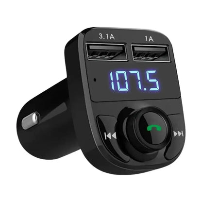 Bluetooth 5.0 Bil Dubbel USB Snabbladdare FM-sändare Bluetooth Handsfree Bilmonteringssats Ljudmodulator MP3-spelare Ljudmottagare