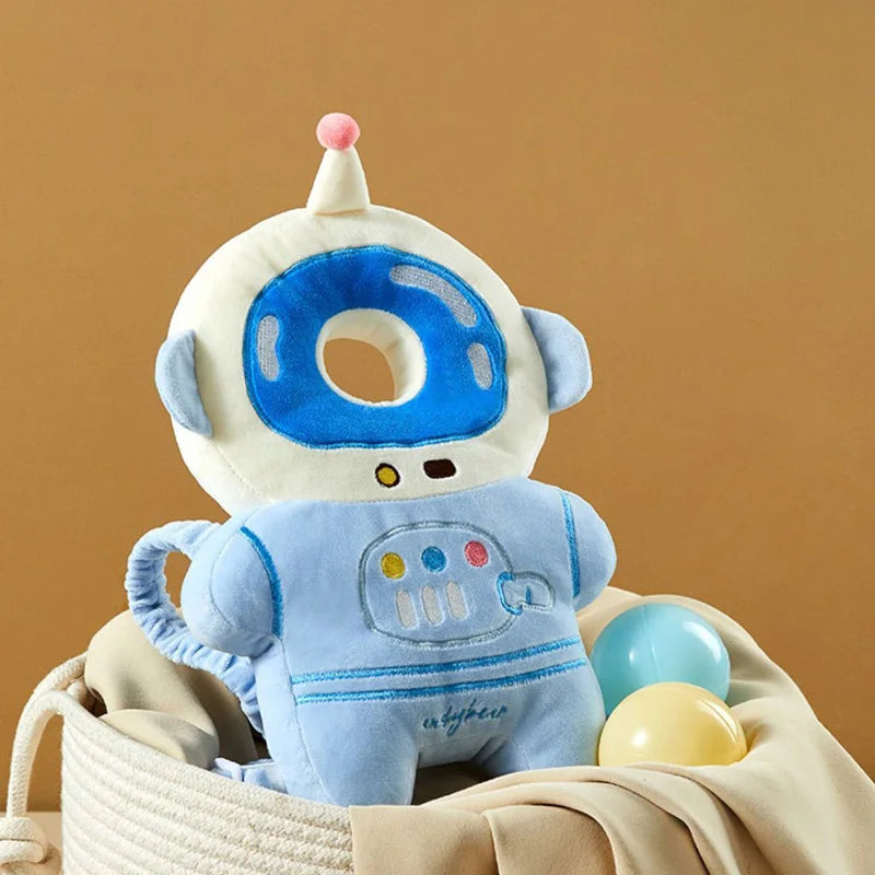AIBEDILA Tecknad Astronaut Baby Anti-Fall Kudde Huvud Ryggskydd Kudde för Nyfödda Spädbarn Småbarn Säkerhetsskydd Kudde