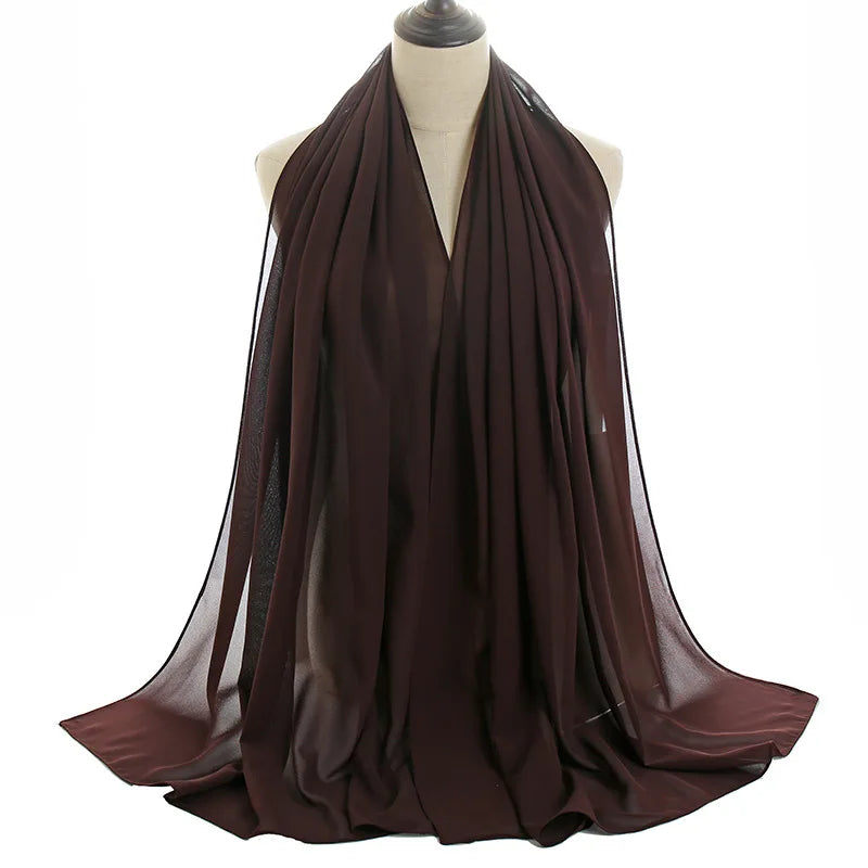 Ramadan Islamisk Instant Bubble Chiffong Sjal Halsduk Dam Huvudbonad Kvinnor Hijabs Halsdukar Bufandas Muslimsk Slöja Hijab Snood 180*70cm