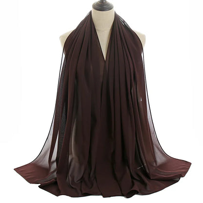 Ramadan Islamisk Instant Bubble Chiffong Sjal Halsduk Dam Huvudbonad Kvinnor Hijabs Halsdukar Bufandas Muslimsk Slöja Hijab Snood 180*70cm