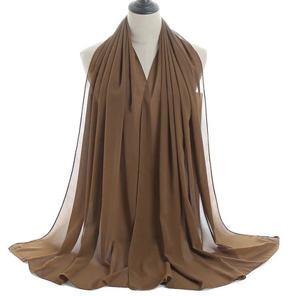 Ramadan Islamisk Instant Bubble Chiffong Sjal Halsduk Dam Huvudbonad Kvinnor Hijabs Halsdukar Bufandas Muslimsk Slöja Hijab Snood 180*70cm