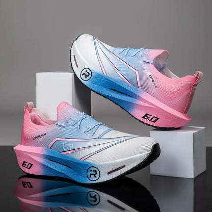 Löparskor för kolfiber, specialitet, maraton, herr, sport, nät, andningsbara, lätta, dam, atletiska, halkfria sneakers