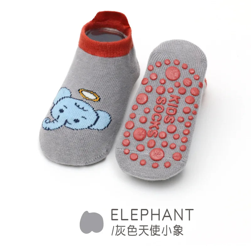 Halkfria babysockor, mjuka, halkfria golvsockor för nyfödda och spädbarn med gummigrepp för 0-5 år, bomullssockor för baby