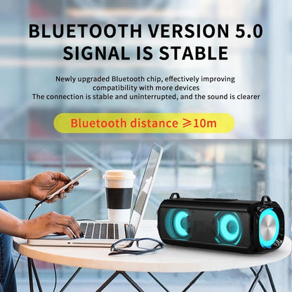 Bärbar subwoofer Caixa De Som Bluetooth-högtalare trådlös radio FM-ljudbox musik Bocina bas med lamppelare Blootooth Audio