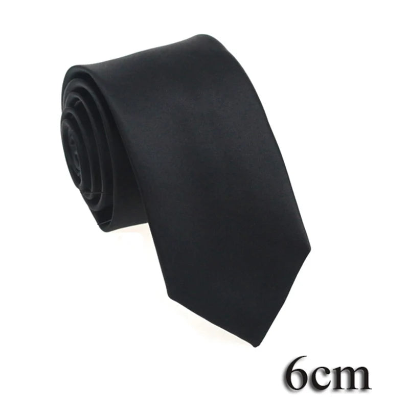 HUISHI 8CM 8 stilar herr enfärgad mörkblå slips 6cm vattentät jacquardslips vardagskläder kravatt bröllopsfest för män