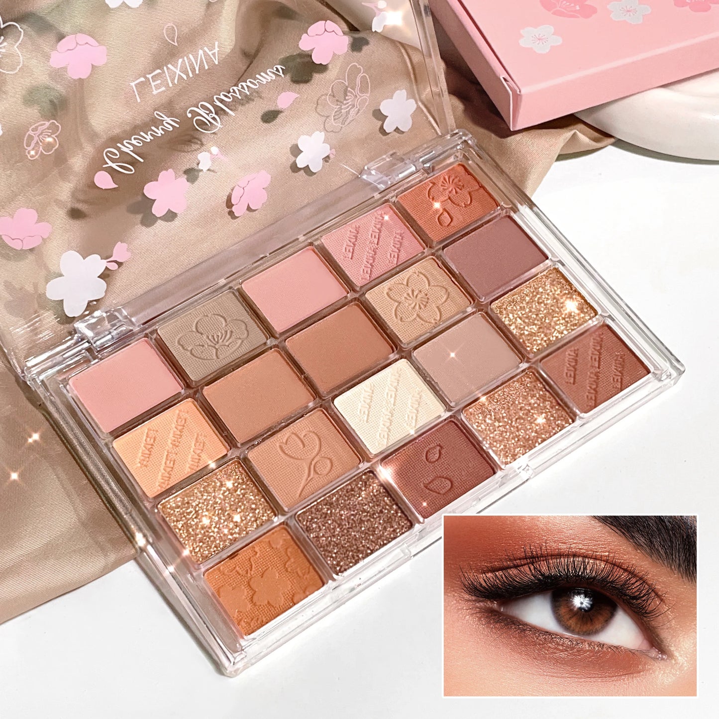 Ögonskuggspalett med 20 färger, glitter, skimmer och matt finish – Instagram Makeup Palette