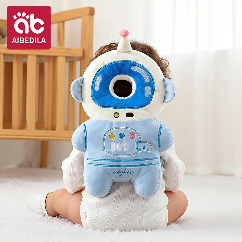 AIBEDILA Tecknad Astronaut Baby Anti-Fall Kudde Huvud Ryggskydd Kudde för Nyfödda Spädbarn Småbarn Säkerhetsskydd Kudde